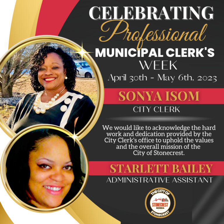 City of Stonecrest Celebrates Professional Municipal Clerk's Week 2023